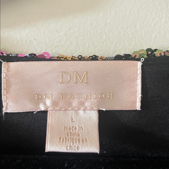 Shop DM Danica Floral Sequin Dress SZ Large - Picture 3 of 5